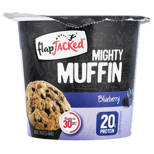 FlapJacked, Mighty Muffin, Mighty Muffin, Arándano azul, 55 g (1,94 oz)