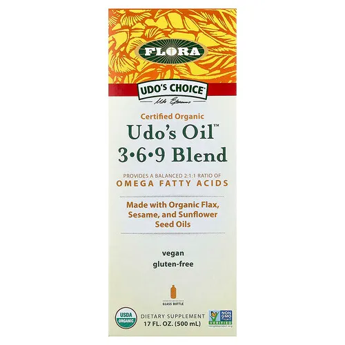 Flora, Mezcla Udo's Oil™ 3-6-9 orgánica, 500 ml (17 oz. líq.)