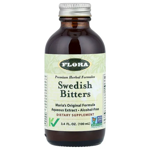 Flora, Bíter sueco, Sin alcohol, 100 ml (3,4 oz. Líq.)