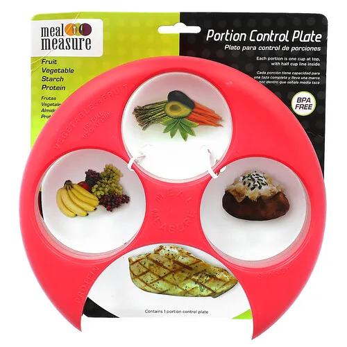 Flents, Medidor de comidas, Plato para el control de porciones, Rojo`` 1 unidad