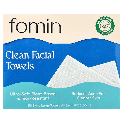fomin, Toallitas faciales limpias, Extragrandes, 50 toallitas
