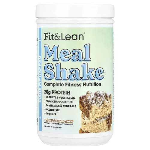 Fit & Lean, Batido de comidas, Nutrición completa para el acondicionamiento físico, Pastel de migas de café`` 370 g (0,82 lb)