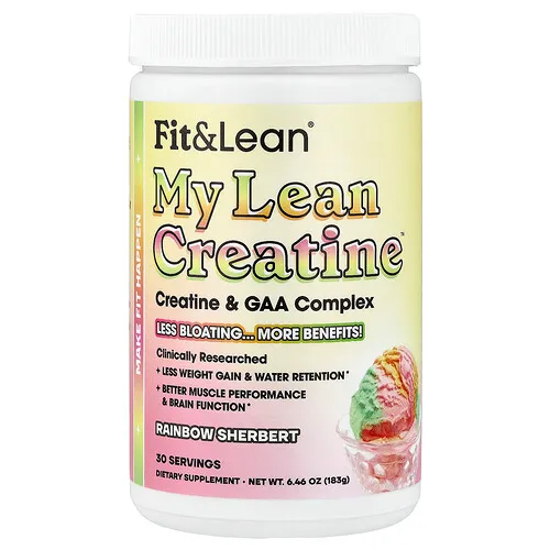 Fit & Lean, My Lean Creatine™, Sorbete arcoíris, 183 g (6,46 oz)
