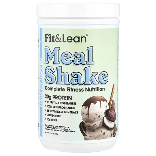 Fit & Lean, Batido para comidas, Complete Fitness Nutrition, Galletas y crema, 450 g (1 lb)