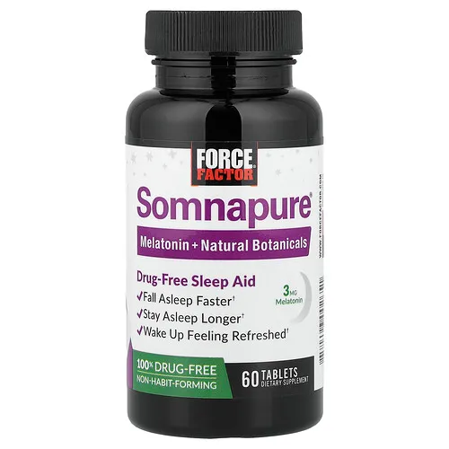 Force Factor, Somnapure®, Suplemento de ayuda para dormir sin fármacos, 60 comprimidos