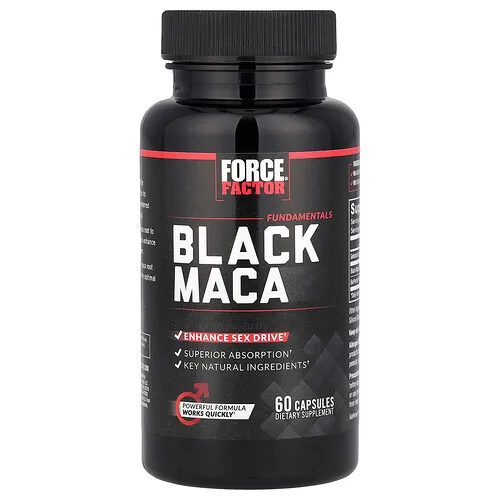 Force Factor, Ingredientes esenciales, Maca negra, 60 cápsulas