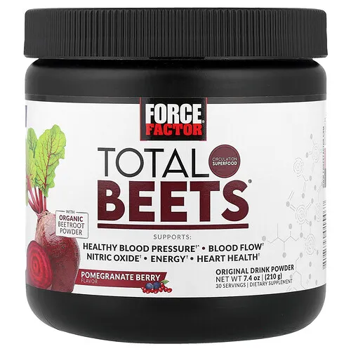 Force Factor, Total Beets, Polvo para preparar bebidas original, Granada y bayas, 210 g (7,4 oz)