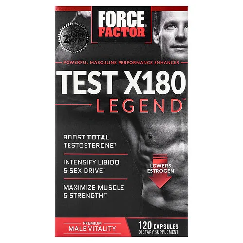 Force Factor, Test X180 Legend™, Suplemento para favorecer la vitalidad masculina, 120 cápsulas