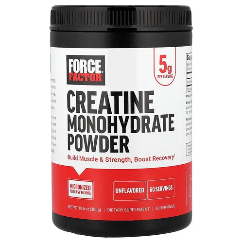 Force Factor, Monohidrato de creatina en polvo, Sin sabor`` 300 g (10,6 oz)