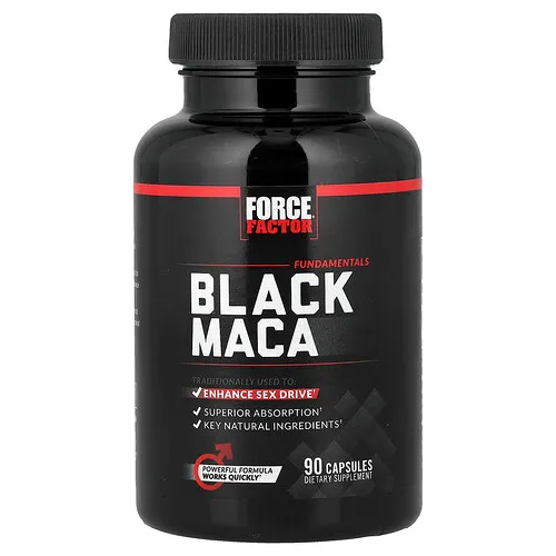 Force Factor, Ingredientes esenciales, Maca negra, 90 cápsulas