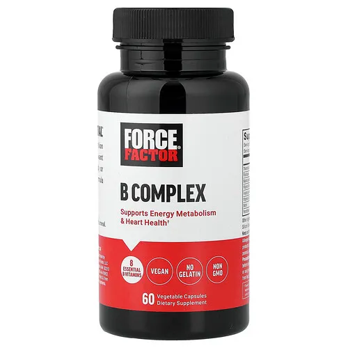 Force Factor, Complejo B, 60 cápsulas vegetales