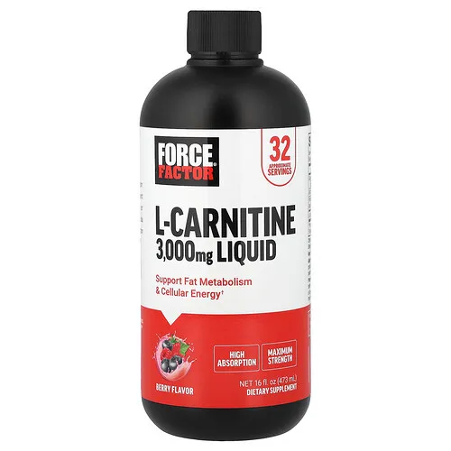 Force Factor, L-carnitina líquida, Baya, 473 ml (16 oz. líq.)