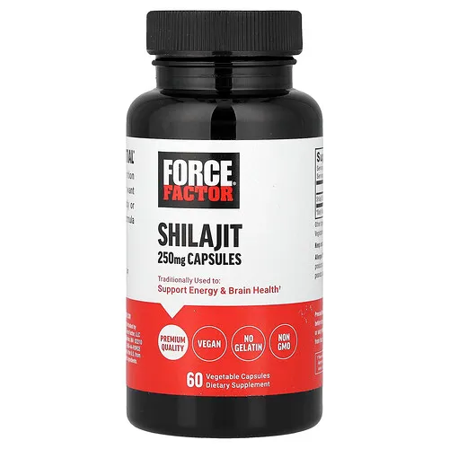 Force Factor, Shilajit, 250 mg, 60 cápsulas vegetales