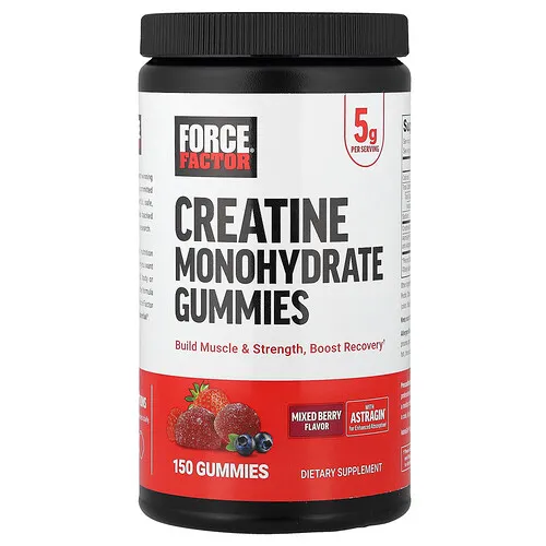 Force Factor, Gomitas con monohidrato de creatina, Bayas mixtas, 150 gomitas