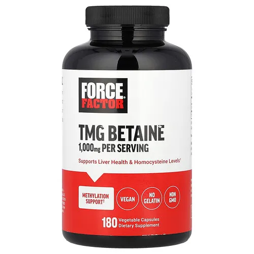 Force Factor, TMG con betaína, 180 cápsulas vegetales (500 mg por cápsula)