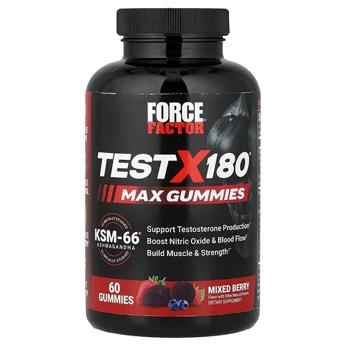 Force Factor, Test X180® Max Gomitas, Bayas mixtas, 60 gomitas