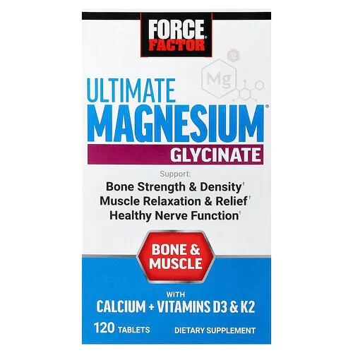 Force Factor, Ultimate Magnesium®, Glicinato, 120 comprimidos