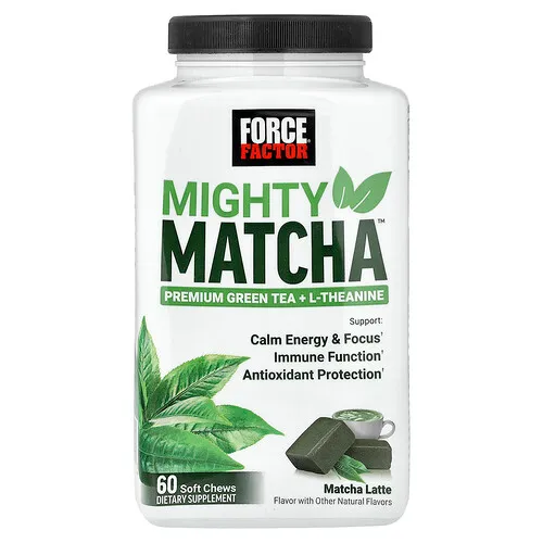 Force Factor, Mighty Matcha™, Matcha Latte, 60 bocadillos masticables blandos