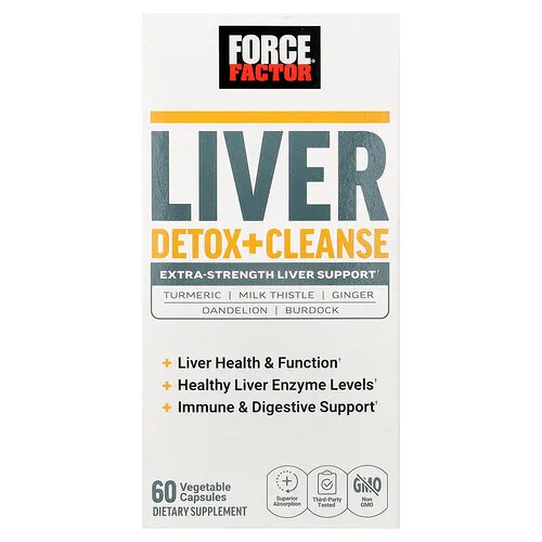 Force Factor, Desintoxicación y limpieza del hígado, 60 cápsulas vegetales