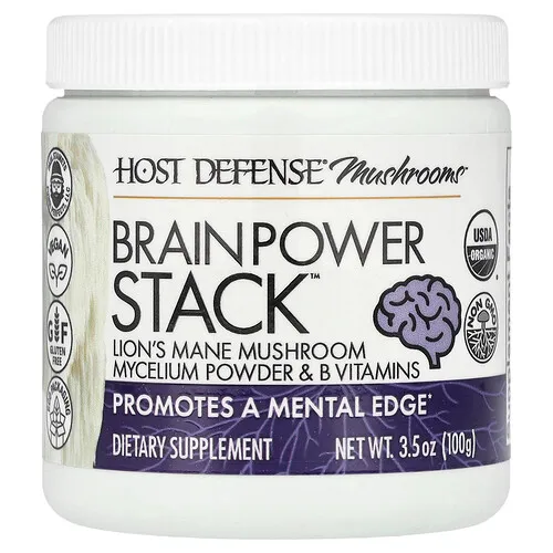 Host Defense, Mushrooms™, Brain Power Stack™, 100 g (3,5 oz)
