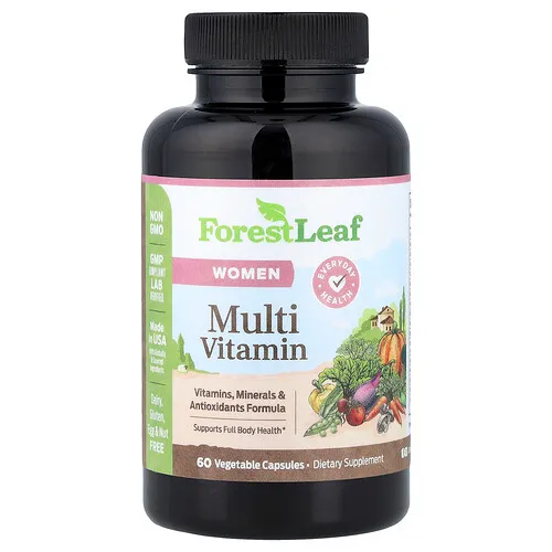 Forest Leaf, Suplemento multivitamínico para mujeres, 60 cápsulas vegetales
