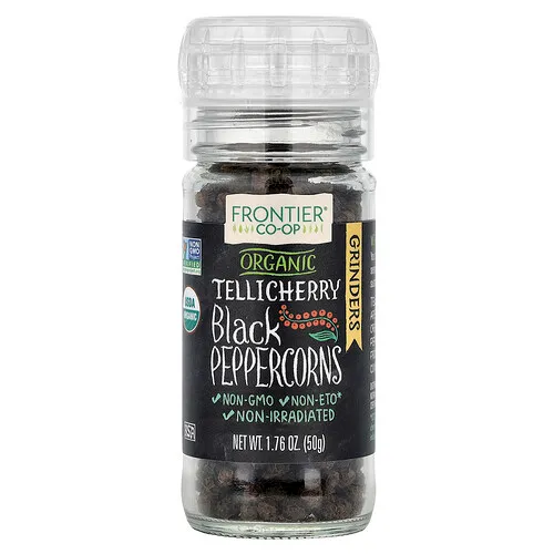 Frontier Co-op, Granos de pimienta negra de Tellicherry orgánica`` 50 g (1,76 oz)