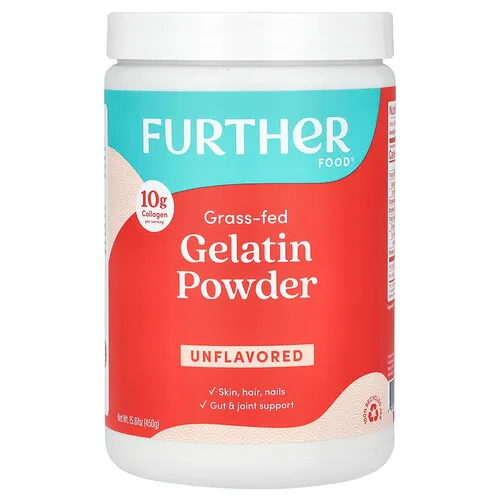 Further Food, Gelatina en polvo prémium, sin sabor, 450 g (16 oz)