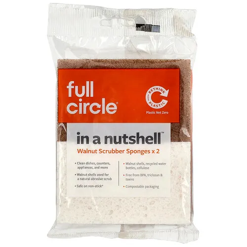 Full Circle, In a Nutshell™, Esponjas exfoliantes con nuez, 2 unidades