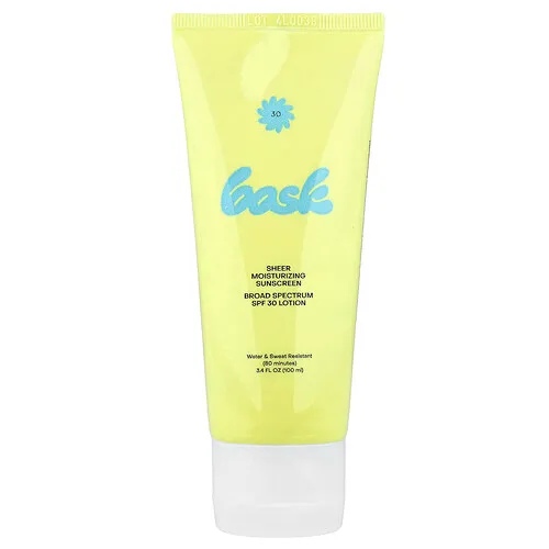 Bask Suncare, Loción humectante con protección solar translúcida, FPS 30, 100 ml (3,4 oz. líq.)