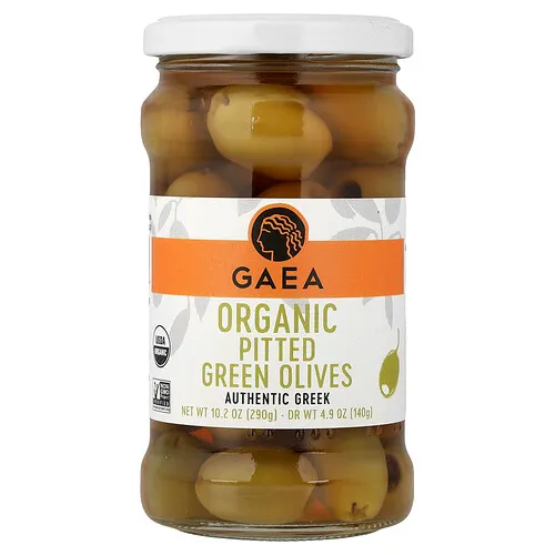 Gaea, Aceitunas verdes orgánicas sin hueso`` 290 g (10,2 oz)