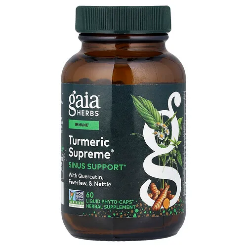 Gaia Herbs, Turmeric Supreme®, Refuerzo para los senos paranasales, 60 Phyto-Caps® líquidas