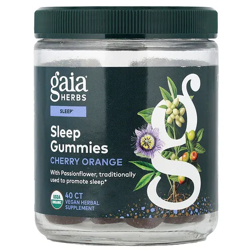 Gaia Herbs, Gomitas para dormir, Naranja cereza, 40 gomitas