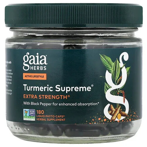 Gaia Herbs, Turmeric Supreme®, 180 cápsulas Phyto-Caps® líquidas