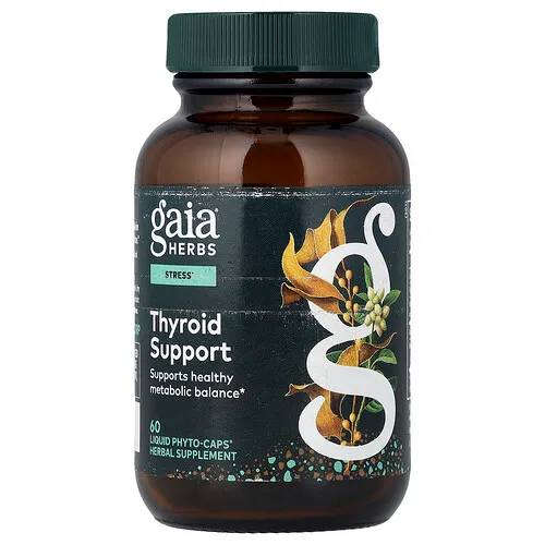 Gaia Herbs, Suplemento de refuerzo para la tiroides, 60 fitocápsulas Liquid Phyto-Caps® veganas