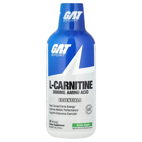 GAT, Sport, L-carnitina, Manzana verde, 3000 mg, 473 ml (16 oz)