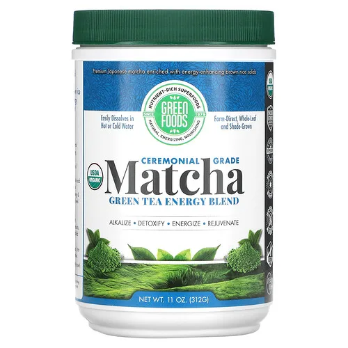 Green Foods, Mezcla energética de té verde matcha de calidad ceremonial, 312 g (11 oz)