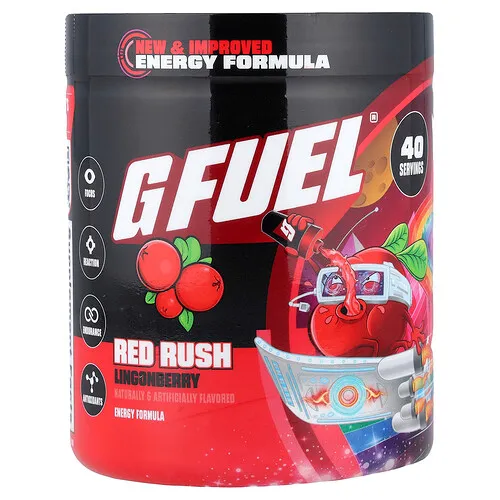 G FUEL, Energy Formula, Arándano rojo junco rojo, 272 g (9,6 oz)
