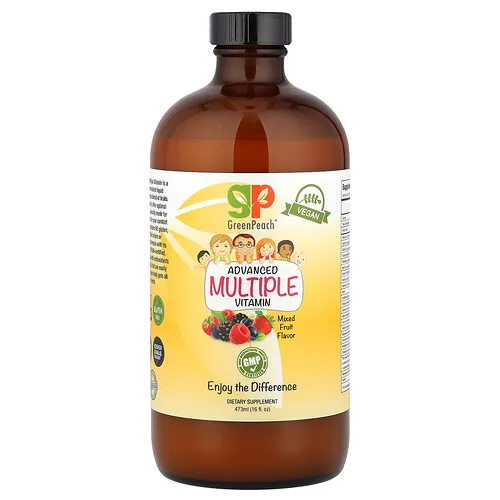GreenPeach, Suplemento multivitamínico avanzado, Frutas mixtas, 473 ml (16 oz. líq.)