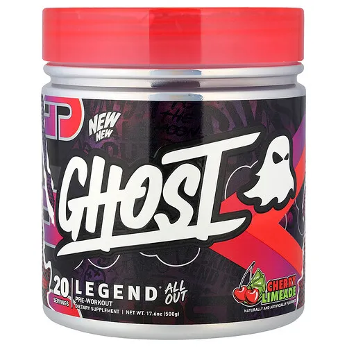 Ghost, Suplemento preentrenamiento Legend® All Out, Cereza y lima, 500 g (17,6 oz)