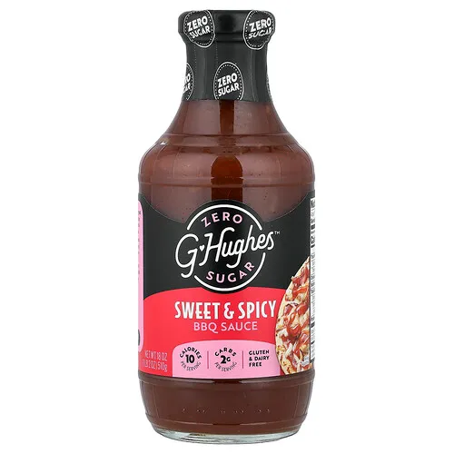 G Hughes, Salsa barbacoa sin azúcar, Dulce y picante, 510 g (18 oz)