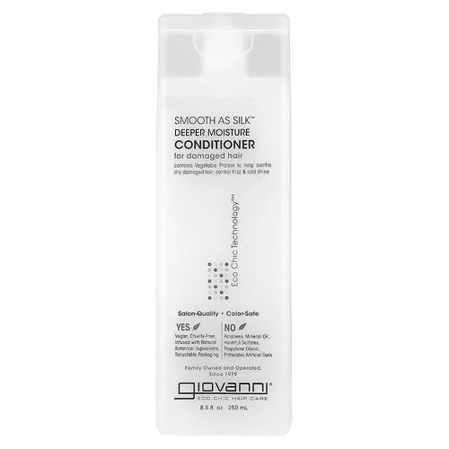 Giovanni, Smooth As Silk™, Acondicionador de humectación más profunda, Para cabello dañado, 250 ml (8,5 oz. líq.)