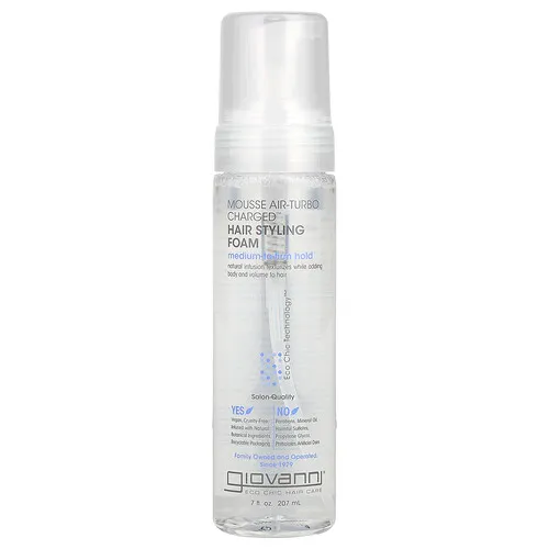 Giovanni, Mousse Air-Turbo Charged, Espuma para peinar el cabello, 207 ml (7 oz. líq.)