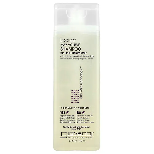 Giovanni, Root 66, Champú de volumen máximo, Para cabello débil y sin vitalidad, 250 ml (8,5 oz. líq.)