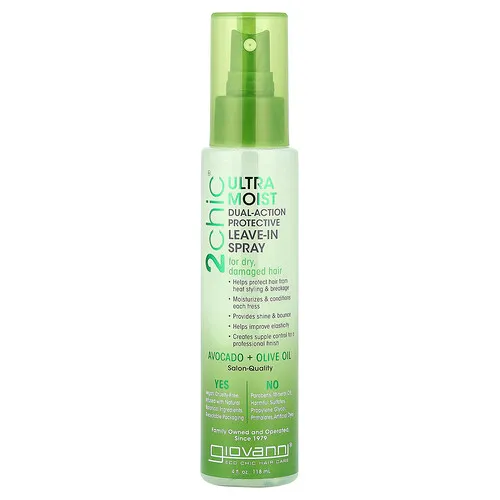 Giovanni, 2chic, Spray protector sin enjuague ultrahúmedo de doble acción, Aguacate y aceite de oliva, 118 ml (4 oz. Líq.)
