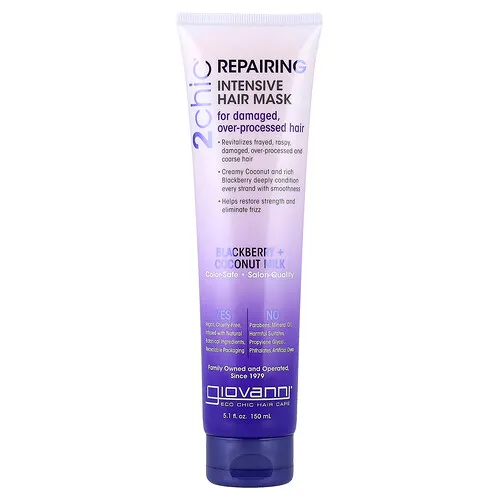 Giovanni, 2chic®, Mascarilla reparadora intensiva para el cabello, Zarzamora y leche de coco, 150 ml (5,1 oz. líq.)