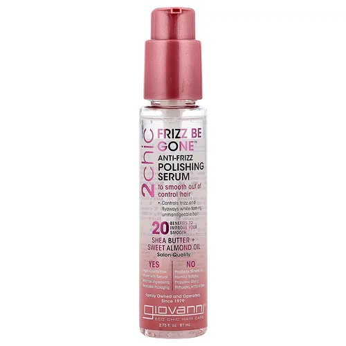 Giovanni, 2chic, Frizz Be Gone™, Sérum antifrizz para dar brillo, Manteca de karité y aceite de almendra dulce, 81 ml (2,75 oz. líq.)
