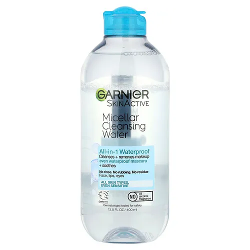 Garnier, SkinActive, Agua micelar de limpieza, Todo tipo de piel, Incluso las sensibles, 400 ml (13,5 oz. líq.)