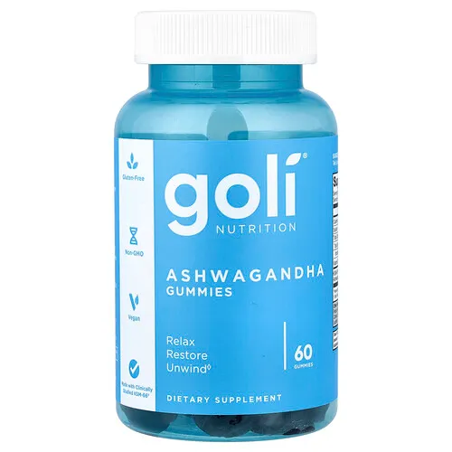 Goli Nutrition, Gomitas de ashwagandha, 60 gomitas