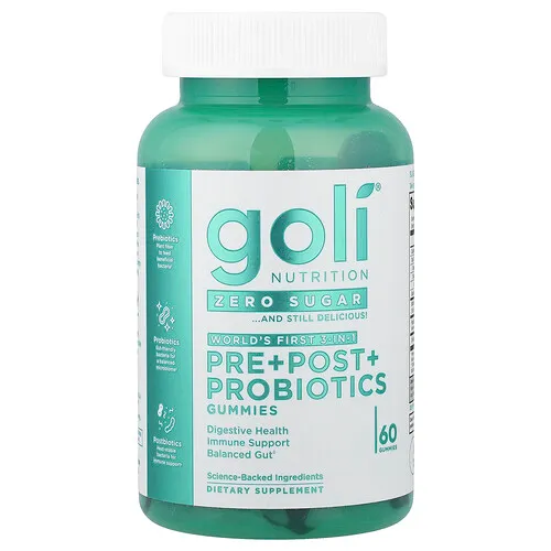 Goli Nutrition, Gomitas con prebióticos, posbióticos y probióticos, 60 gomitas