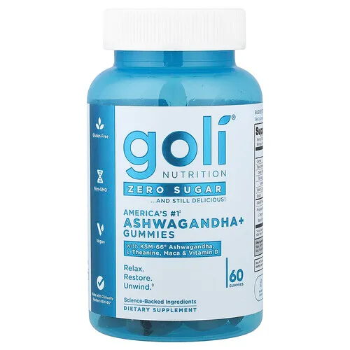 Goli Nutrition, Gomitas de ashwagandha+, 60 gomitas